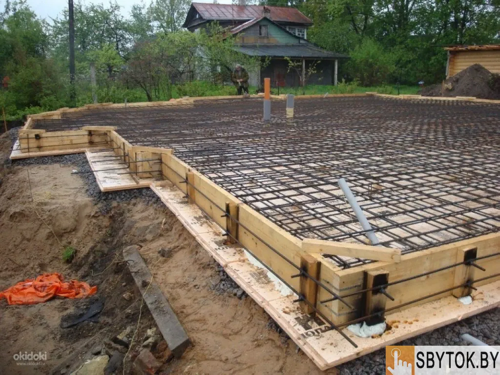 Бетонные работы, Устройство фундамента.